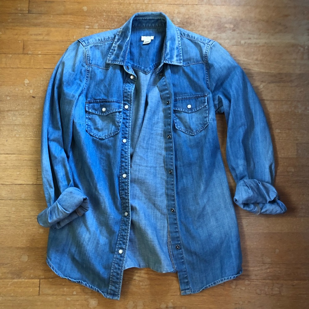 J Crew denim shirt with buttons